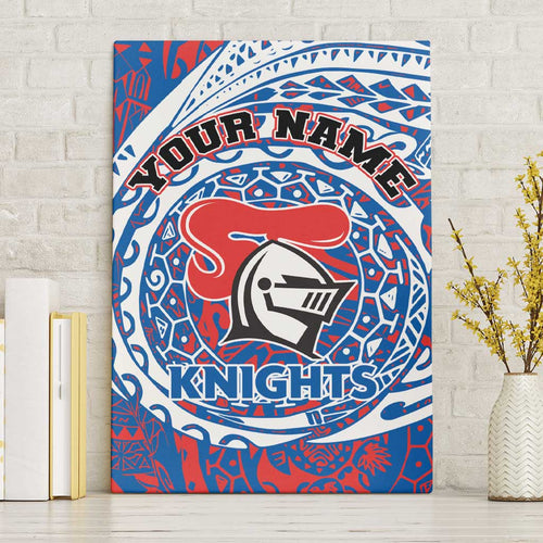 Personalized Newcastle Knights Canvas Wall Art Polynesian Tribal Chest and Sleeve Tattoo