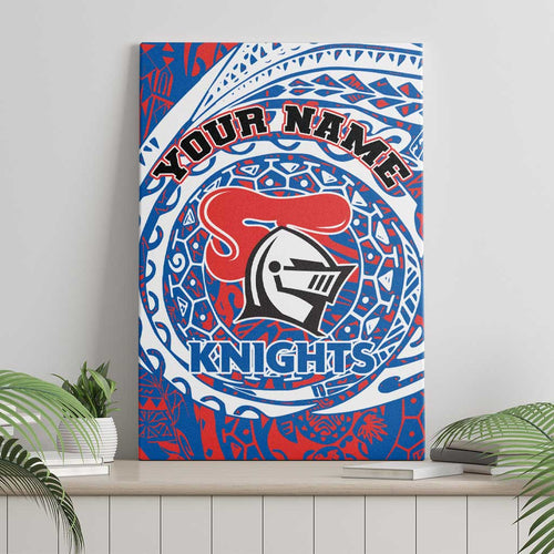 Personalized Newcastle Knights Canvas Wall Art Polynesian Tribal Chest and Sleeve Tattoo