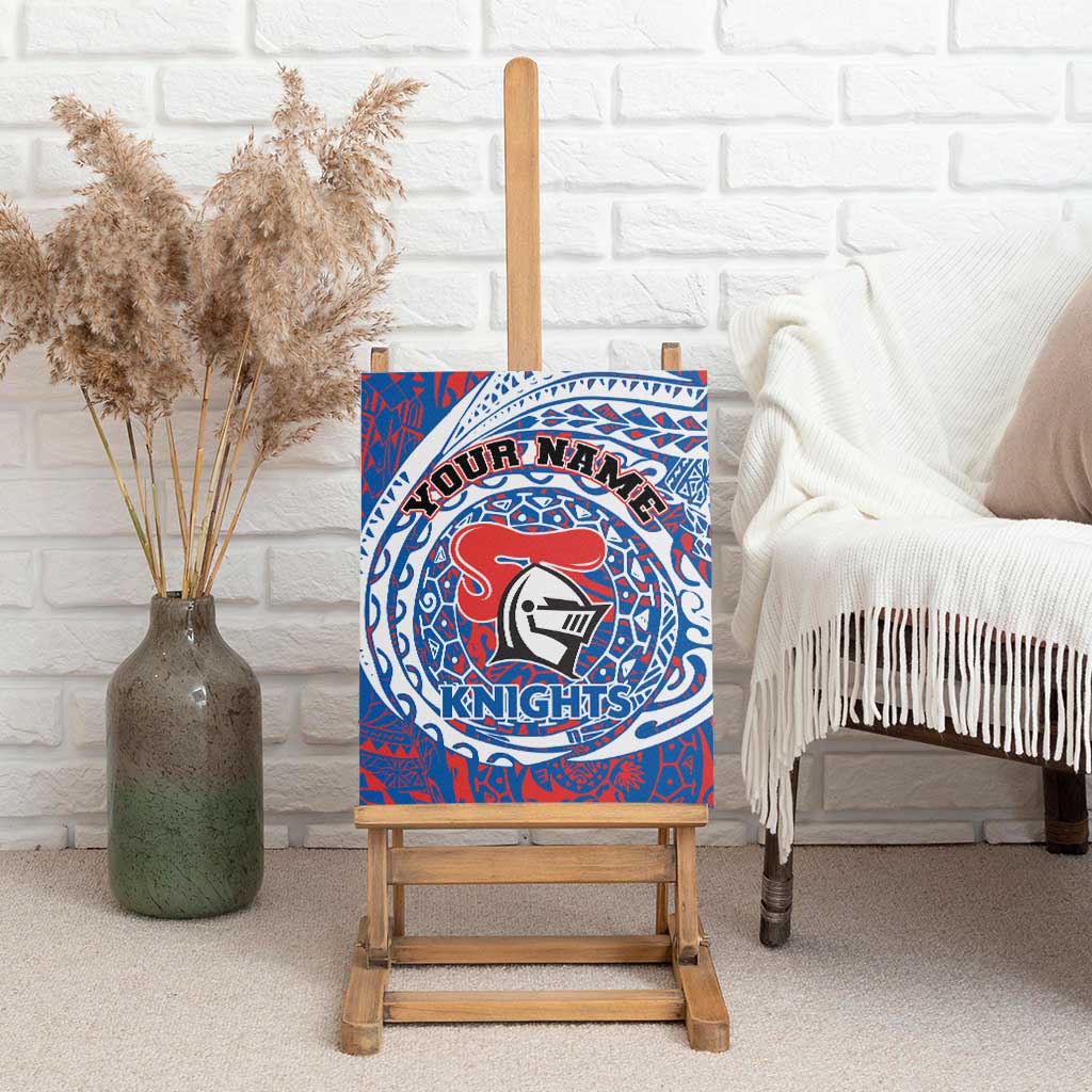 Personalized Newcastle Knights Canvas Wall Art Polynesian Tribal Chest and Sleeve Tattoo