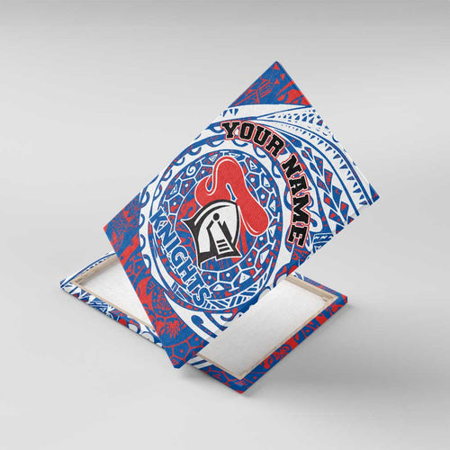 Personalized Newcastle Knights Canvas Wall Art Polynesian Tribal Chest and Sleeve Tattoo