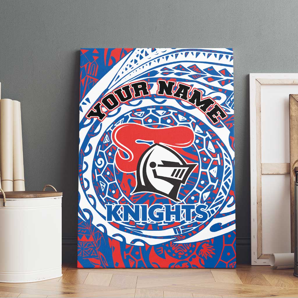 Personalized Newcastle Knights Canvas Wall Art Polynesian Tribal Chest and Sleeve Tattoo