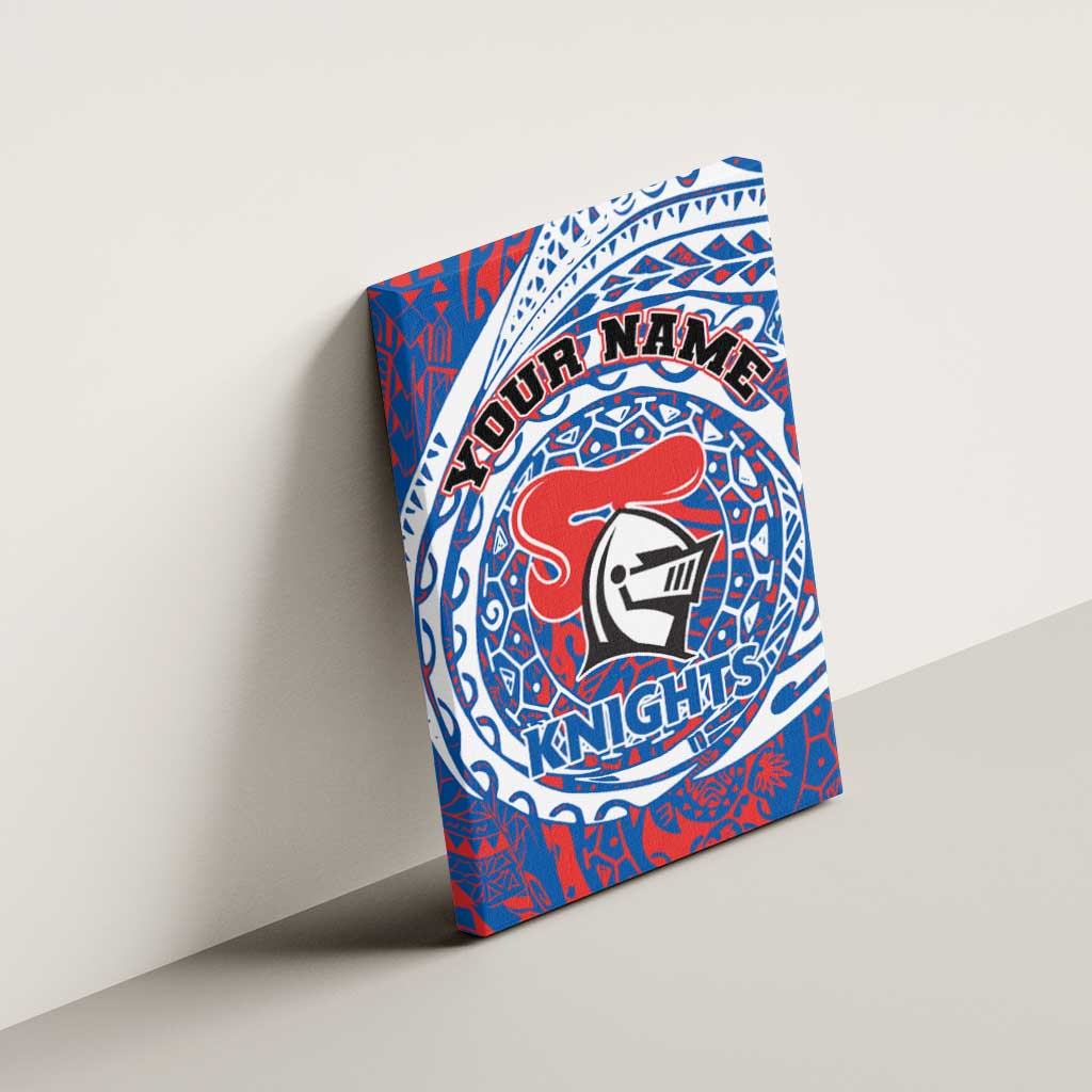 Personalized Newcastle Knights Canvas Wall Art Polynesian Tribal Chest and Sleeve Tattoo