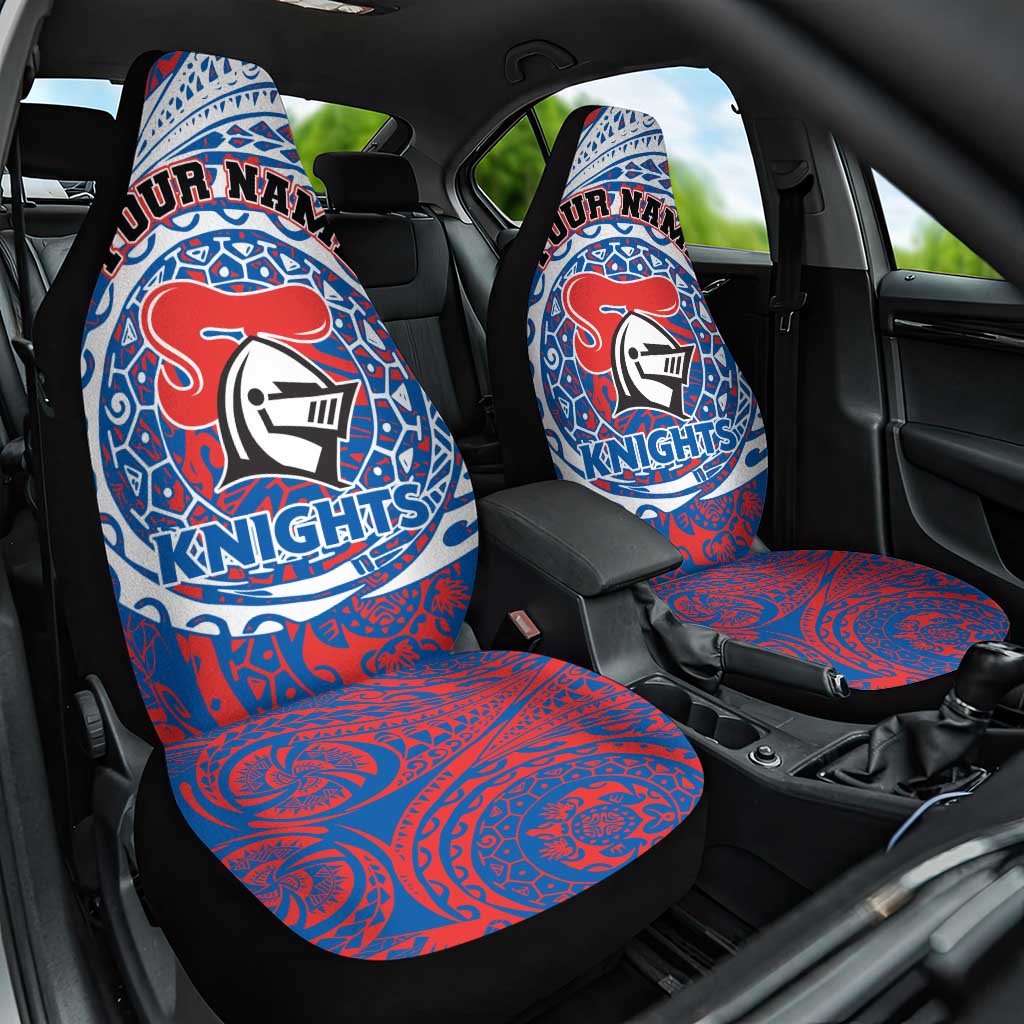 Personalized Newcastle Knights Car Seat Cover Polynesian Tribal Chest and Sleeve Tattoo