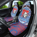 Personalized Newcastle Knights Car Seat Cover Polynesian Tribal Chest and Sleeve Tattoo