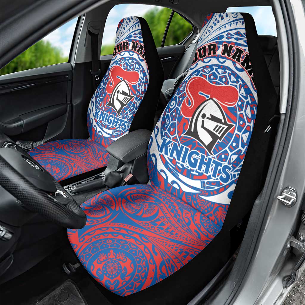 Personalized Newcastle Knights Car Seat Cover Polynesian Tribal Chest and Sleeve Tattoo
