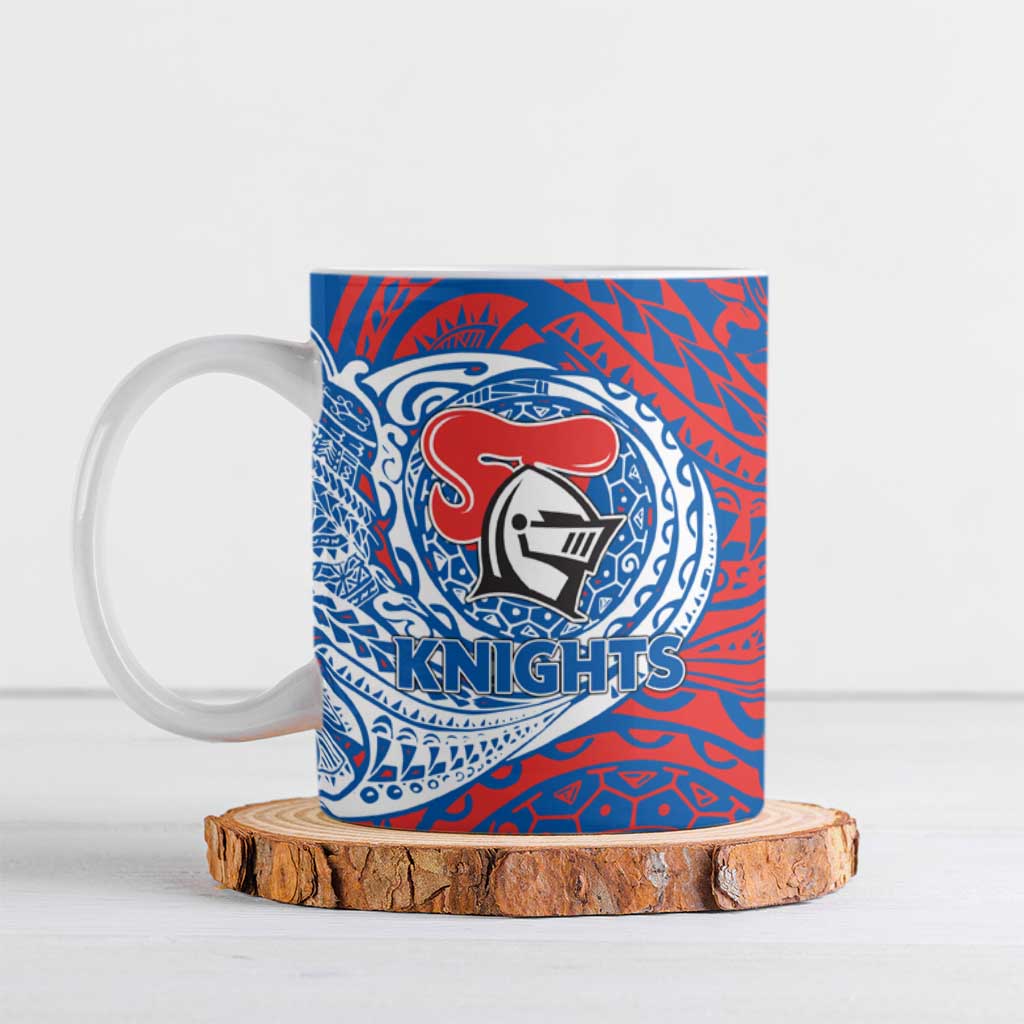 Personalized Newcastle Knights Ceramic Mug Polynesian Tribal Chest and Sleeve Tattoo