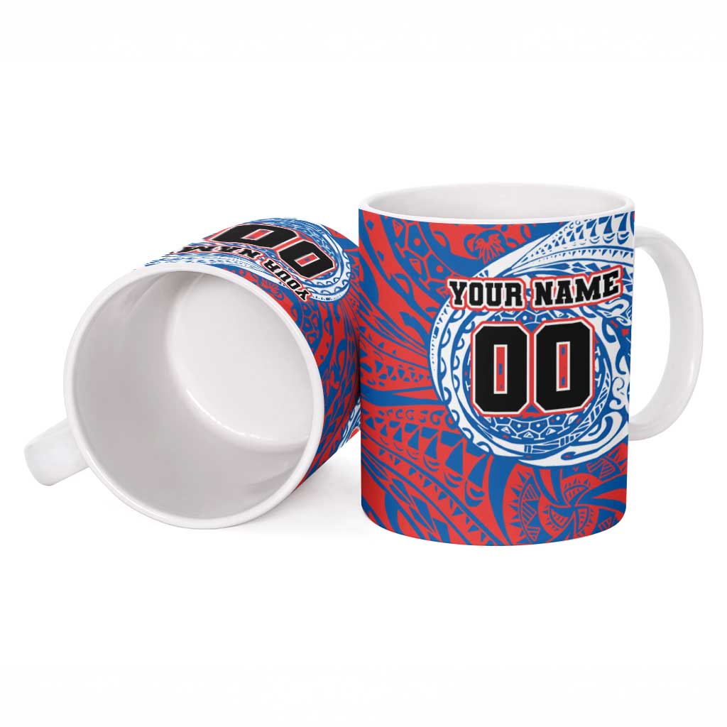 Personalized Newcastle Knights Ceramic Mug Polynesian Tribal Chest and Sleeve Tattoo