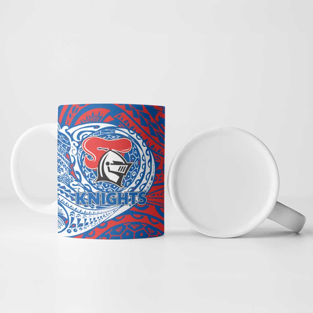 Personalized Newcastle Knights Ceramic Mug Polynesian Tribal Chest and Sleeve Tattoo