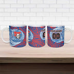 Personalized Newcastle Knights Ceramic Mug Polynesian Tribal Chest and Sleeve Tattoo