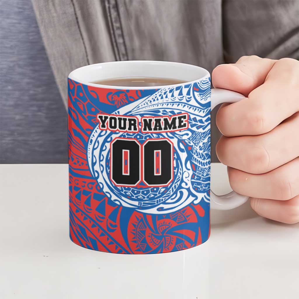 Personalized Newcastle Knights Ceramic Mug Polynesian Tribal Chest and Sleeve Tattoo