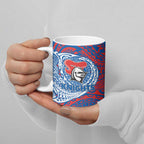 Personalized Newcastle Knights Ceramic Mug Polynesian Tribal Chest and Sleeve Tattoo