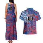 Personalized Newcastle Knights Couples Matching Tank Maxi Dress and Hawaiian Shirt Polynesian Tribal Chest and Sleeve Tattoo
