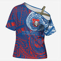 Personalized Newcastle Knights Cross Shoulder Shirt Polynesian Tribal Chest and Sleeve Tattoo