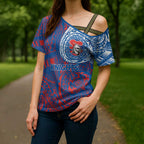 Personalized Newcastle Knights Cross Shoulder Shirt Polynesian Tribal Chest and Sleeve Tattoo