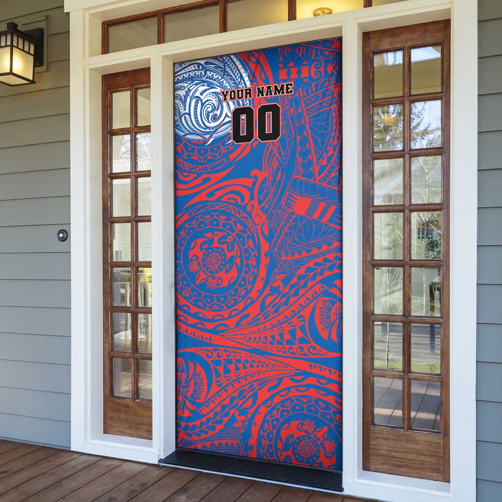 Personalized Newcastle Knights Door Cover Polynesian Tribal Chest and Sleeve Tattoo
