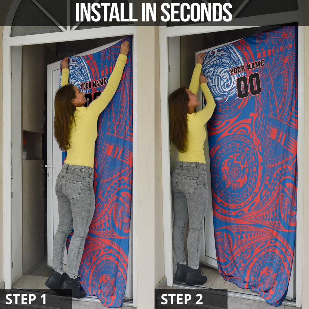 Personalized Newcastle Knights Door Cover Polynesian Tribal Chest and Sleeve Tattoo