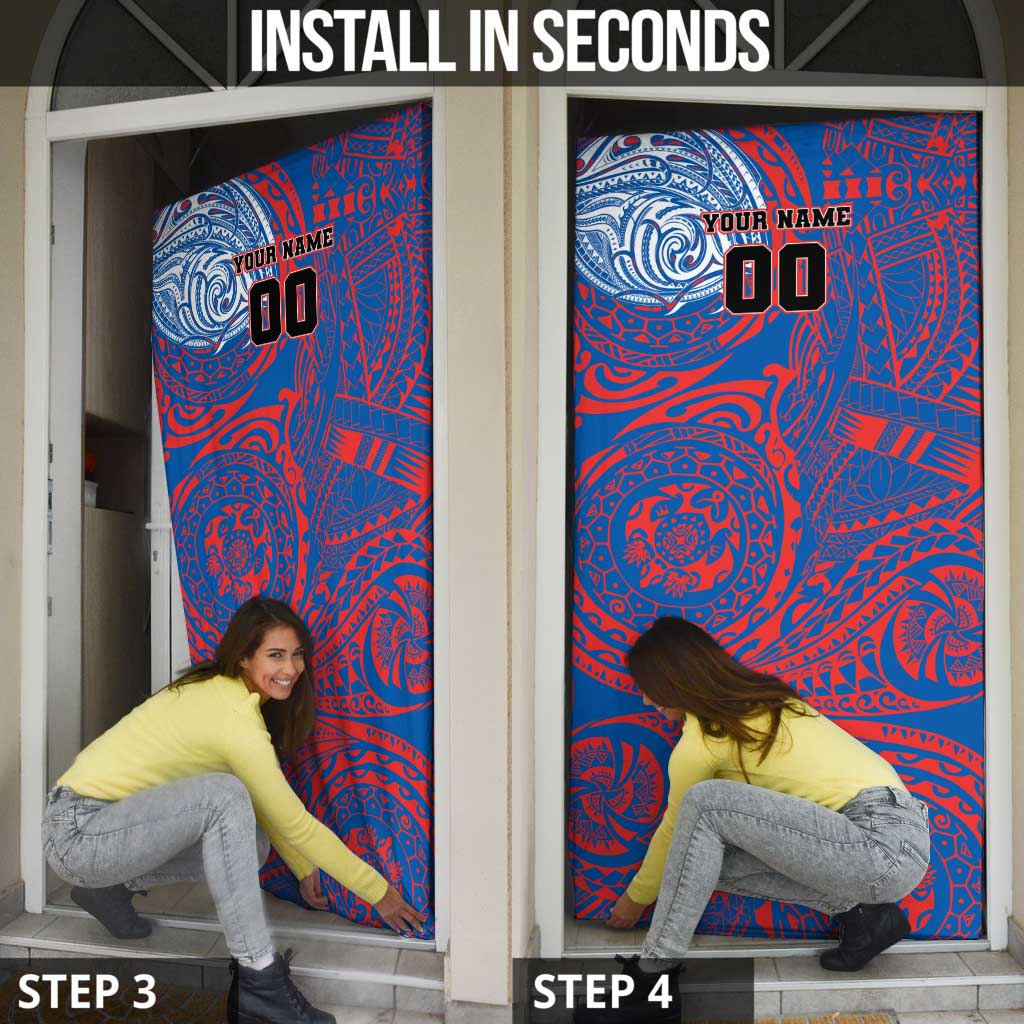 Personalized Newcastle Knights Door Cover Polynesian Tribal Chest and Sleeve Tattoo