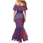 Personalized Newcastle Knights Family Matching Mermaid Dress and Hawaiian Shirt Polynesian Tribal Chest and Sleeve Tattoo