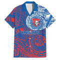 Personalized Newcastle Knights Family Matching Puletasi and Hawaiian Shirt Polynesian Tribal Chest and Sleeve Tattoo