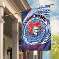 Personalized Newcastle Knights Garden Flag Polynesian Tribal Chest and Sleeve Tattoo