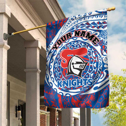 Personalized Newcastle Knights Garden Flag Polynesian Tribal Chest and Sleeve Tattoo