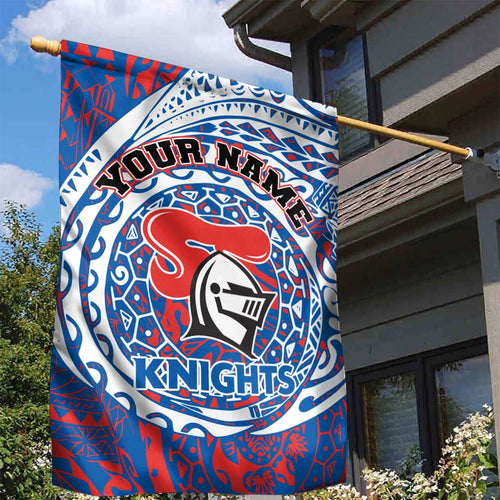 Personalized Newcastle Knights Garden Flag Polynesian Tribal Chest and Sleeve Tattoo
