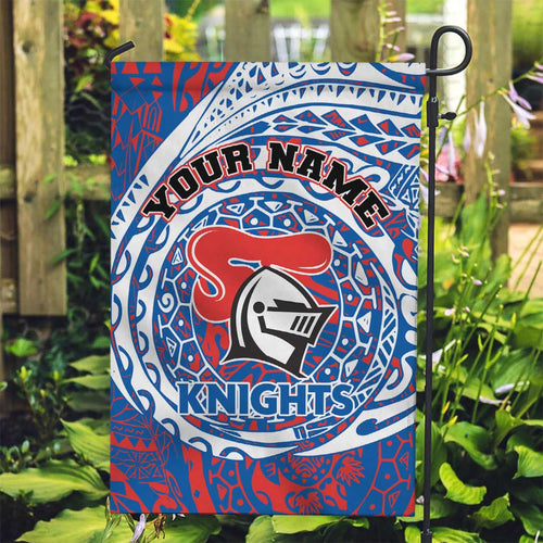 Personalized Newcastle Knights Garden Flag Polynesian Tribal Chest and Sleeve Tattoo