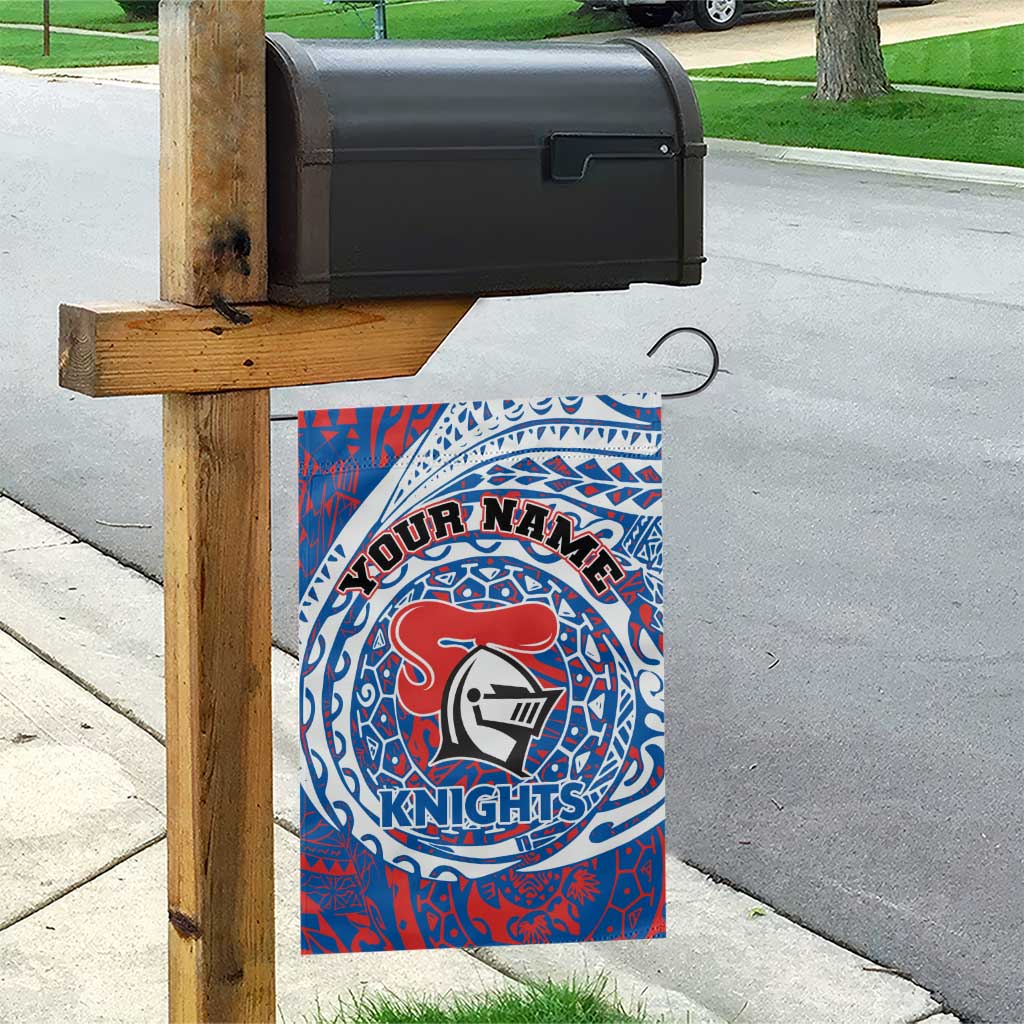 Personalized Newcastle Knights Garden Flag Polynesian Tribal Chest and Sleeve Tattoo