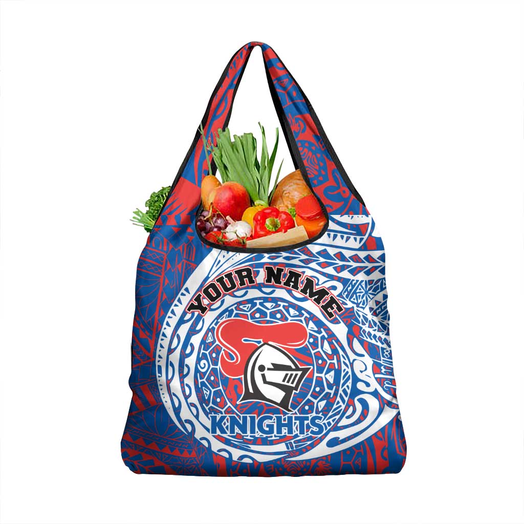 Personalized Newcastle Knights Grocery Bag Polynesian Tribal Chest and Sleeve Tattoo