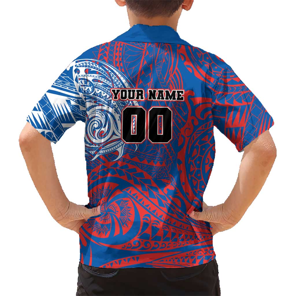 Personalized Newcastle Knights Hawaiian Shirt Polynesian Tribal Chest and Sleeve Tattoo