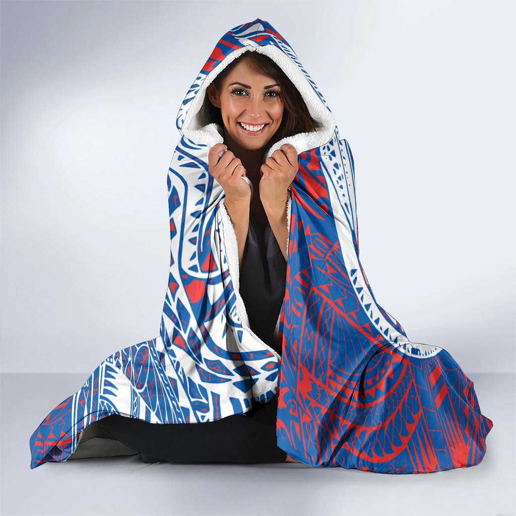 Personalized Newcastle Knights Hooded Blanket Polynesian Tribal Chest and Sleeve Tattoo