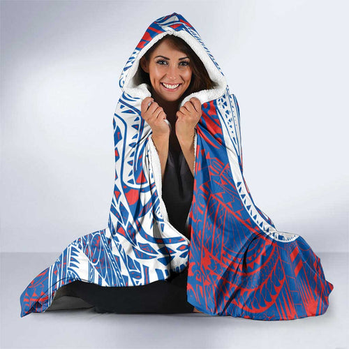 Personalized Newcastle Knights Hooded Blanket Polynesian Tribal Chest and Sleeve Tattoo