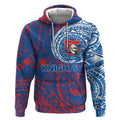 Personalized Newcastle Knights Hoodie Polynesian Tribal Chest and Sleeve Tattoo