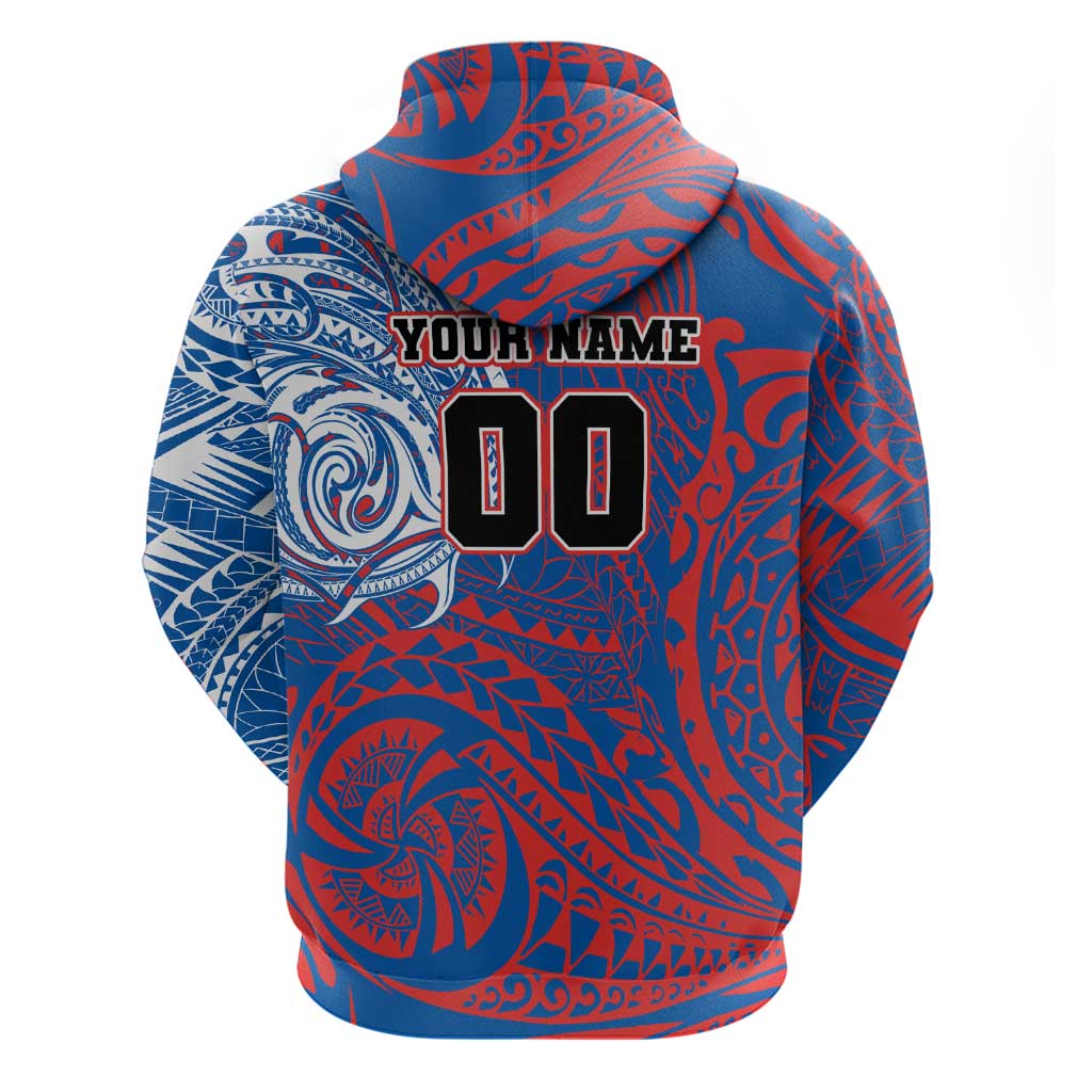 Personalized Newcastle Knights Hoodie Polynesian Tribal Chest and Sleeve Tattoo