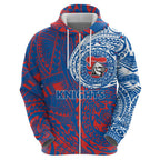 Personalized Newcastle Knights Hoodie Polynesian Tribal Chest and Sleeve Tattoo