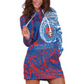 Personalized Newcastle Knights Hoodie Dress Polynesian Tribal Chest and Sleeve Tattoo