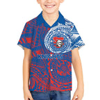 Personalized Newcastle Knights Kid Hawaiian Shirt Polynesian Tribal Chest and Sleeve Tattoo