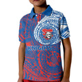 Personalized Newcastle Knights Kid Polo Shirt Polynesian Tribal Chest and Sleeve Tattoo
