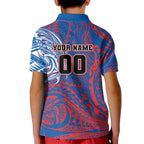 Personalized Newcastle Knights Kid Polo Shirt Polynesian Tribal Chest and Sleeve Tattoo