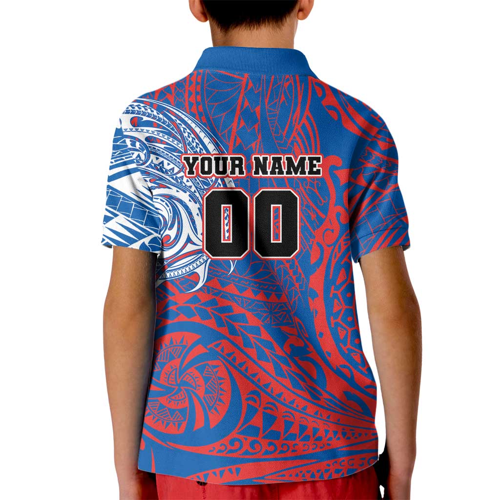 Personalized Newcastle Knights Kid Polo Shirt Polynesian Tribal Chest and Sleeve Tattoo