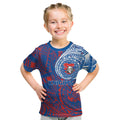 Personalized Newcastle Knights Kid T Shirt Polynesian Tribal Chest and Sleeve Tattoo