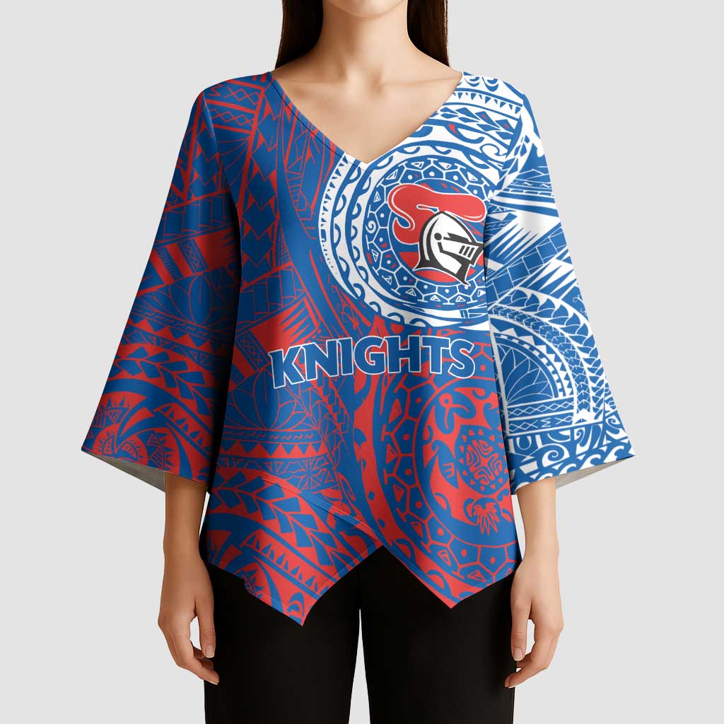 Personalized Newcastle Knights Kimono Sleeve Blouse Polynesian Tribal Chest and Sleeve Tattoo
