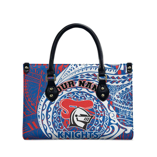 Personalized Newcastle Knights Leather Bag Polynesian Tribal Chest and Sleeve Tattoo