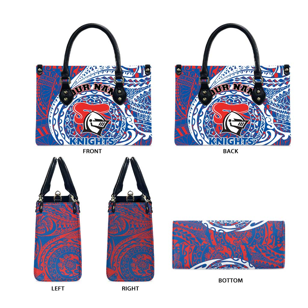 Personalized Newcastle Knights Leather Bag Polynesian Tribal Chest and Sleeve Tattoo