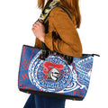 Personalized Newcastle Knights Leather Tote Bag Polynesian Tribal Chest and Sleeve Tattoo