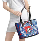 Personalized Newcastle Knights Leather Tote Bag Polynesian Tribal Chest and Sleeve Tattoo