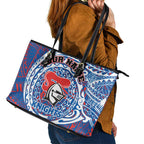 Personalized Newcastle Knights Leather Tote Bag Polynesian Tribal Chest and Sleeve Tattoo