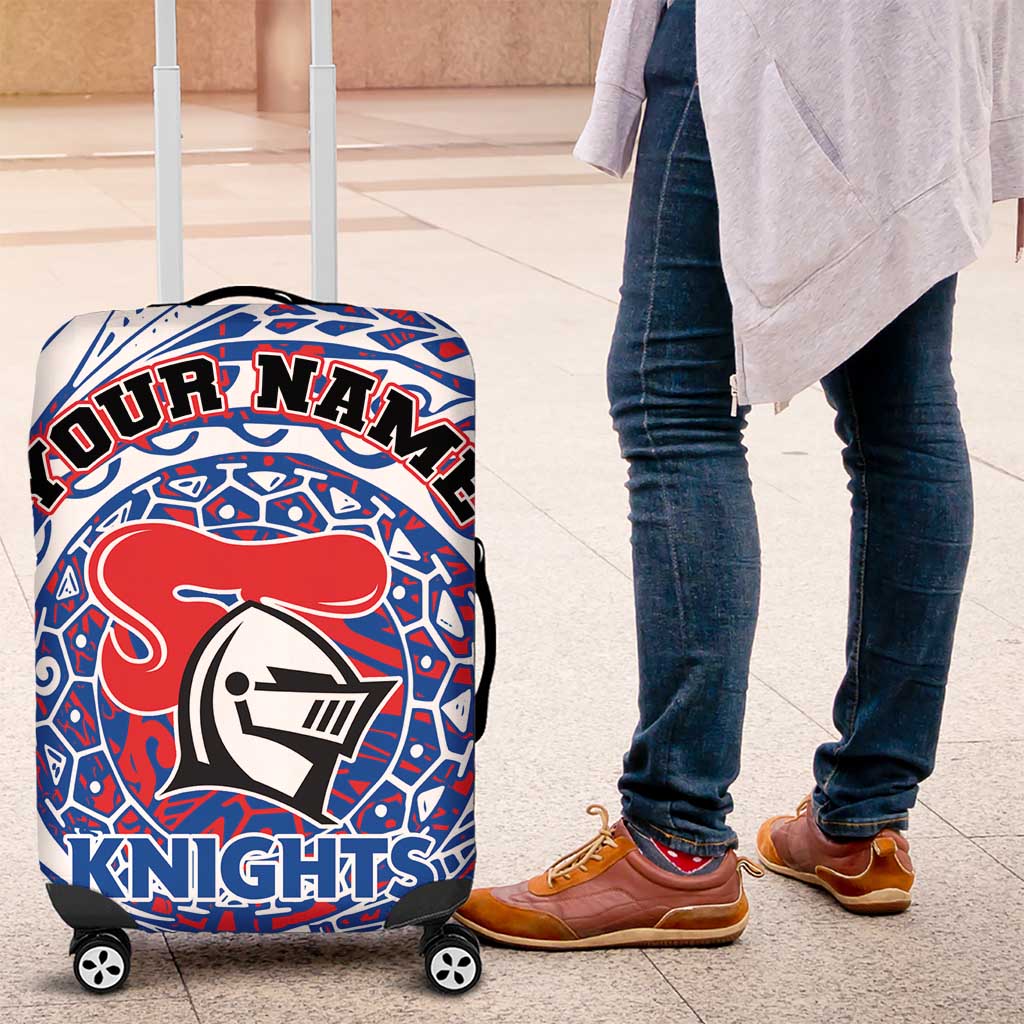 Personalized Newcastle Knights Luggage Cover Polynesian Tribal Chest and Sleeve Tattoo