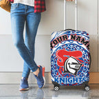 Personalized Newcastle Knights Luggage Cover Polynesian Tribal Chest and Sleeve Tattoo