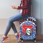 Personalized Newcastle Knights Luggage Cover Polynesian Tribal Chest and Sleeve Tattoo